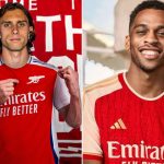 Riccardo Calafiori dan Jurrien Timber pemain Arsenal