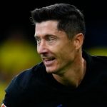 Robert Lewandowski usai cetak gol Barcelona