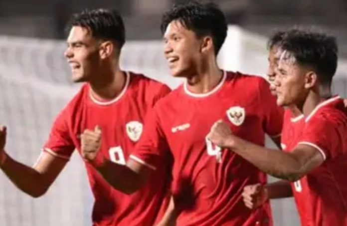 Skuad Indonesia U20 saat menang 4-0 atas Maladewa