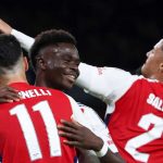 Bukayo Saka dan Gabriel Martinelli rayakan gol bersama