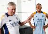 Carlo Ancelotti pelatih Real Madrid bersama Kylian Mbappe