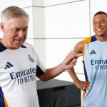 Carlo Ancelotti pelatih Real Madrid bersama Kylian Mbappe