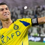 Cristiano Ronaldo merayakan gol untuk Al-Nassr