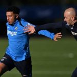 Enzo Maresca dan Jadon Sancho di sesi latihan Chelsea