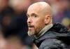 Erik ten Hag di laga kontra Aston Villa