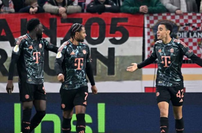 Jamal Musiala Usai mencetak gol untuk Bayern Munchen di Kandang Mainz