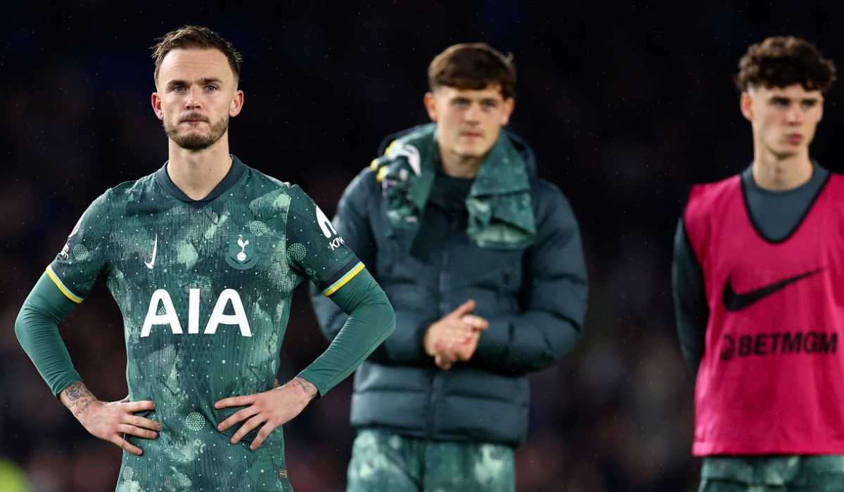 James Maddison terlihat sedih usai kekalahan Tottenham