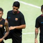 Neymar saat bersama Luis Suarez dan Lionel Messi di Barcelona