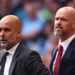 Pep Guardiola dan Erik ten Hag di derby Manchester