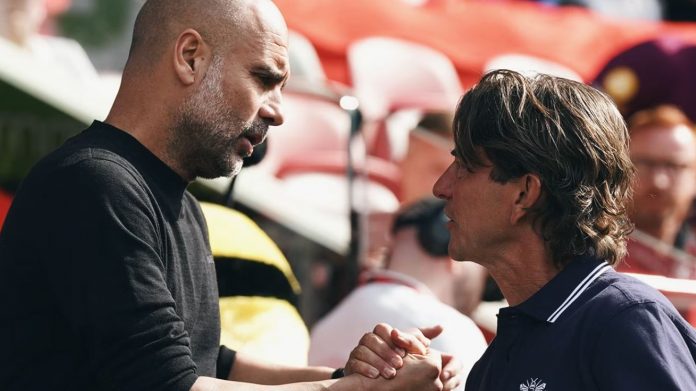 Pep Guardiola dan Thomas Frank