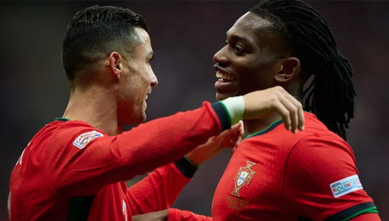 Rafael Leao dan Cristiano Ronaldo pemain timnas Portugal