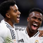 Rodrygo dan Vinciius rayakan gol bersama