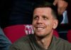 Wojciech Szczesny saat menyaksikan laga Barcelona vs Young Boys