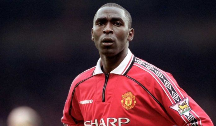 Andy Cole saat masih aktif bermain untuk Manchester United