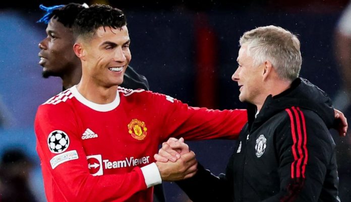 Cristiano ROnaldo dan Ole Gunnar Solskjaer di Manchester United