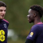 Declan Rice dan Bukayo Saka saat bersama di timnas Inggris