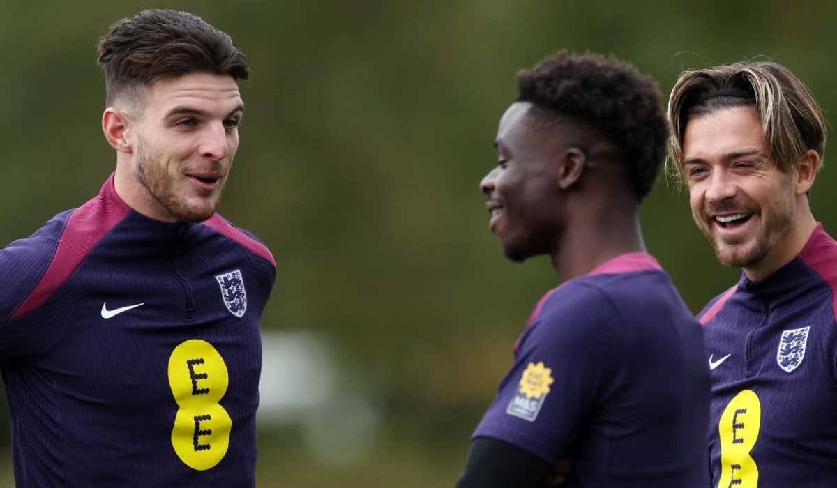 Declan Rice dan Bukayo Saka saat bersama di timnas Inggris