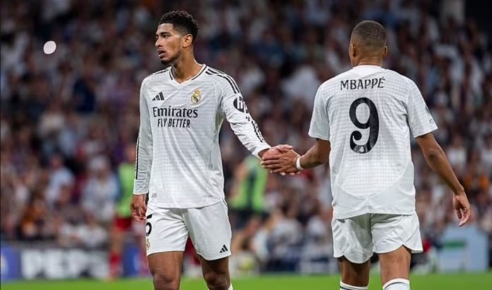 Jude Bellingham dan Kylian Mbappe pemain Real Madrid