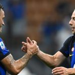 Marko Arnautovic dan Davide Frattesi pemain Inter Milan