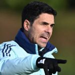 Mikel Arteta di sesi latihan Arsenal