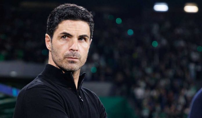 Mikel Arteta saat mendampingi skuad Arsenal vs Sporting CP