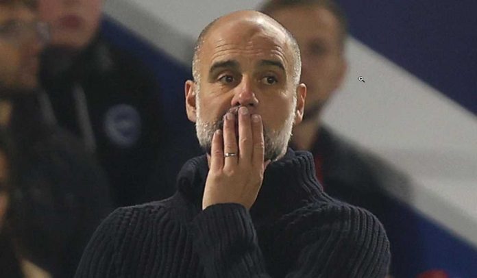 Pep Guardiola di laga Manchester City kontra Brighton