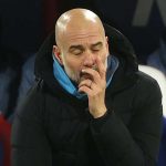 Gestur Pep Guardiola di laga Manchester City vs Crystal Palace