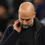 Gestur Pep Guardiola usai kekalahan Manchester City di derby