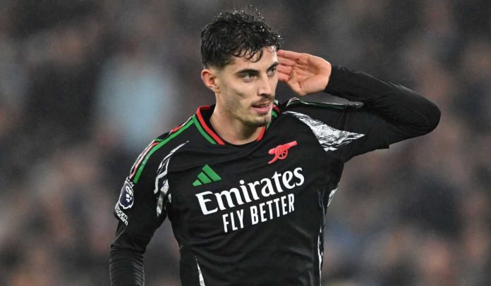 Kai Havertz merayakan golnya untuk Arsenal