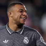 Kylian Mbappe bereaksi senang di laga kontra Girona