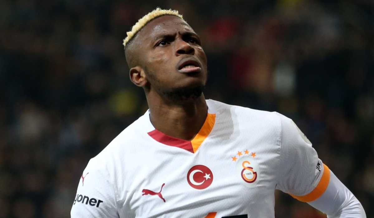 Victor Osimhen merayakan gol untuk Galatasaray