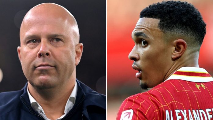 Arne Slot pelatih Liverpool berbicara dengan Trent Alexander-Arnold soal transfer ke Real Madrid