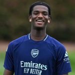 Ayden Heaven di sesi latihan tim muda Arsenal