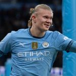 Erling Haaland merayakan gol untuk Manchester City