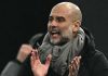 Gestur Pep Guardiola selama laga Ipswich vs Manchester City di Premier League