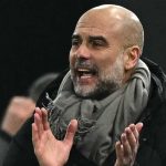 Gestur Pep Guardiola selama laga Ipswich vs Manchester City di Premier League