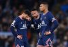 Kylian Mbappe, Lionel Messi, dan Neymar saat bersama di Paris Saint-Germain