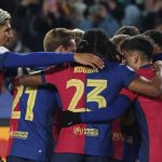 Para pemain Barcelona rayakan gol ke gawang Real Betis di Copa del Rey