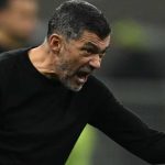 Sergio Conceicao marah saat memberi instruksi pemainnya di laga AC Milan vs Cagliari