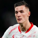 Benjamin Sesko di laga RB Leipzig v VfL Wolfsburg