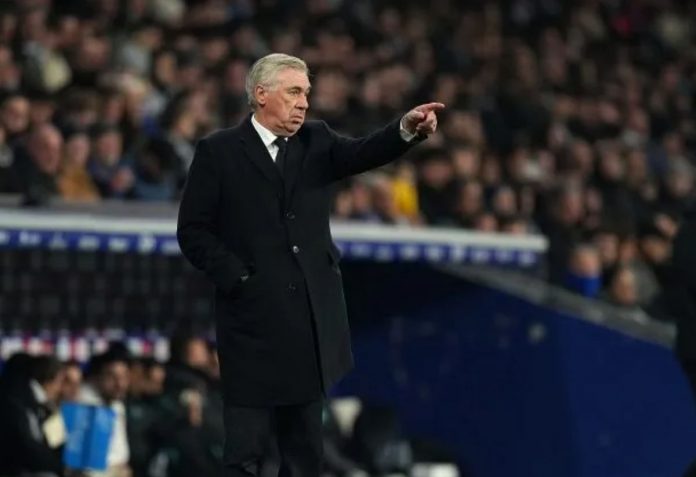 Carlo Ancelotti di Laga Espanyol vs Real Madrid