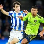 Casemiro dalam laga Real Sociedad vs Manchester United