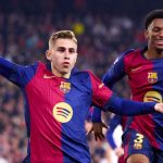 Fermin Lopez merayakan gol ke gawang Sevilla