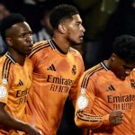 Jude Bellingham merayakan gol Endrick ke gawang Real Sociedad
