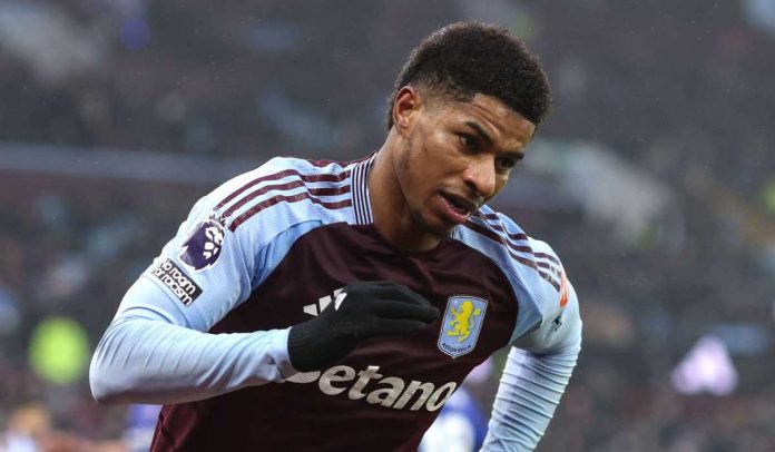 Marcus Rashfod di laga Aston Villa vs Ipswich