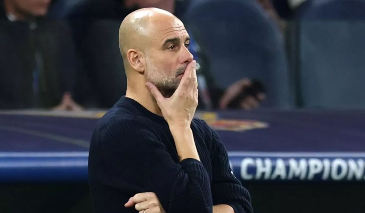 Pep Guardiola saat Manchester City tersingkir dari Liga Champions