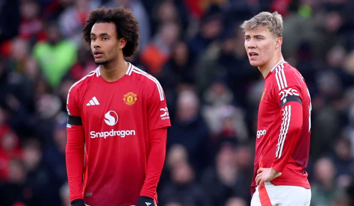 Rasmus Hojlund dan Joshua Zirkzee di laga Manchester United vs Crystal Palace