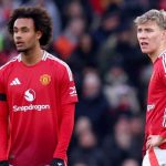 Rasmus Hojlund dan Joshua Zirkzee di laga Manchester United vs Crystal Palace