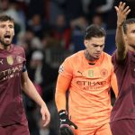 Ruben Dias, Ederson, dan Nathan Ake di laga kontra Real Madrid