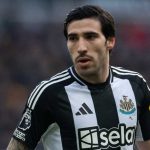 Sandro Tonali di laga Newcastle United vs Fulham